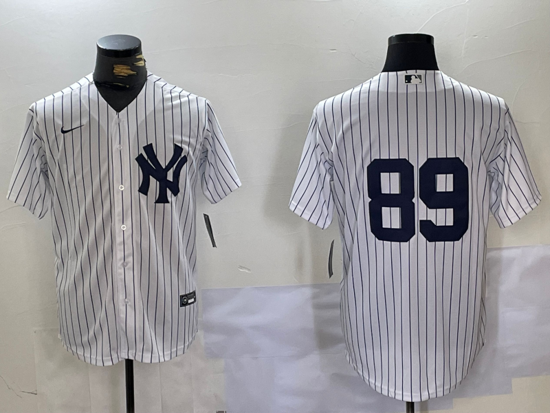 Men's New York Yankees Jasson Dominguez #89 White Player Jersey1