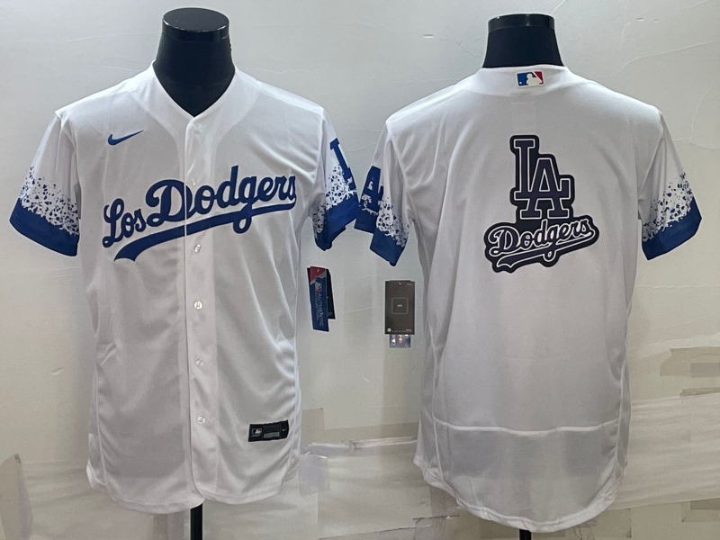 Men's Los Angeles Dodgers White Replica Player Jersey1