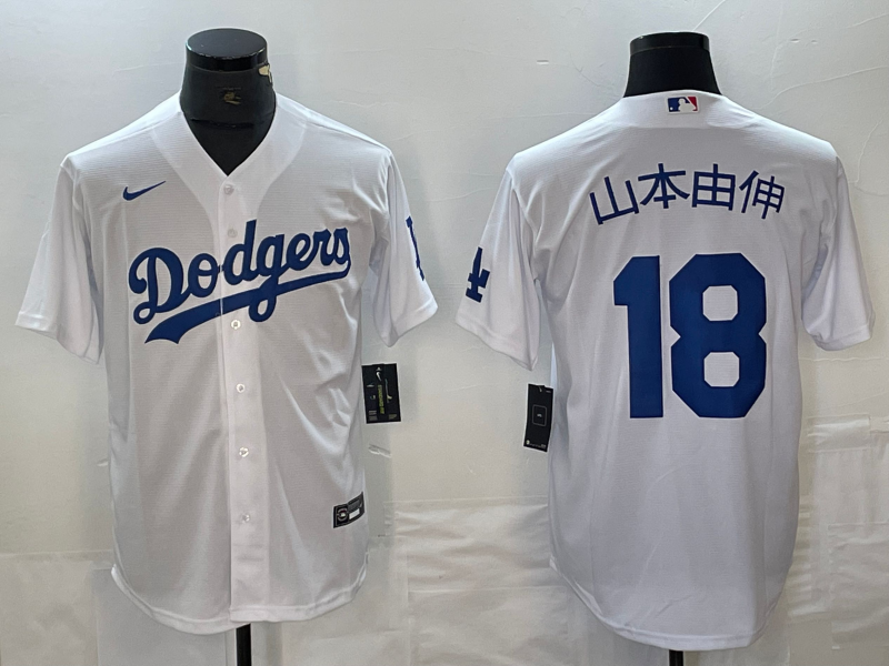 Men's Los Angeles Dodgers Yoshinobu Yamamoto #18 White Player Jersey1