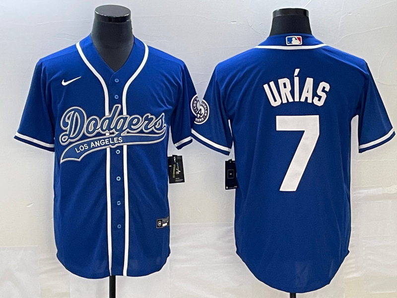 Men's Los Angeles Dodgers Julio Urias #7 Royal Player Jersey1 Joint Edition