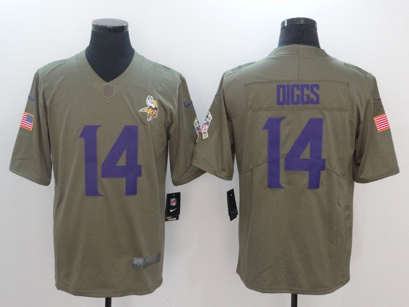Men's Minnesota Vikings Stefon Diggs #14 Brown Game Player Jersey1
