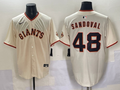 Men's San Francisco Giants Pablo Sandoval #48 Cream Home Replica Player Jersey