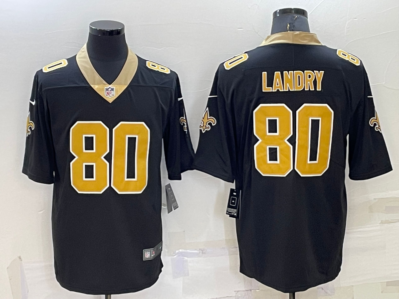 Men's New Orleans Saints Jarvis Landry #80 Black Game Jersey1