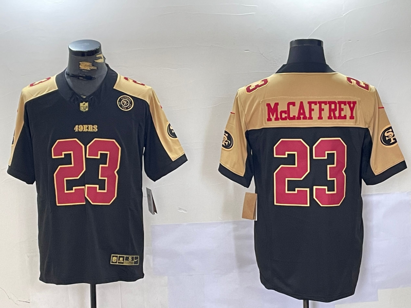Men's San Francisco 49ers Christian McCaffrey #23 Black Retired Team Player Game Jersey1