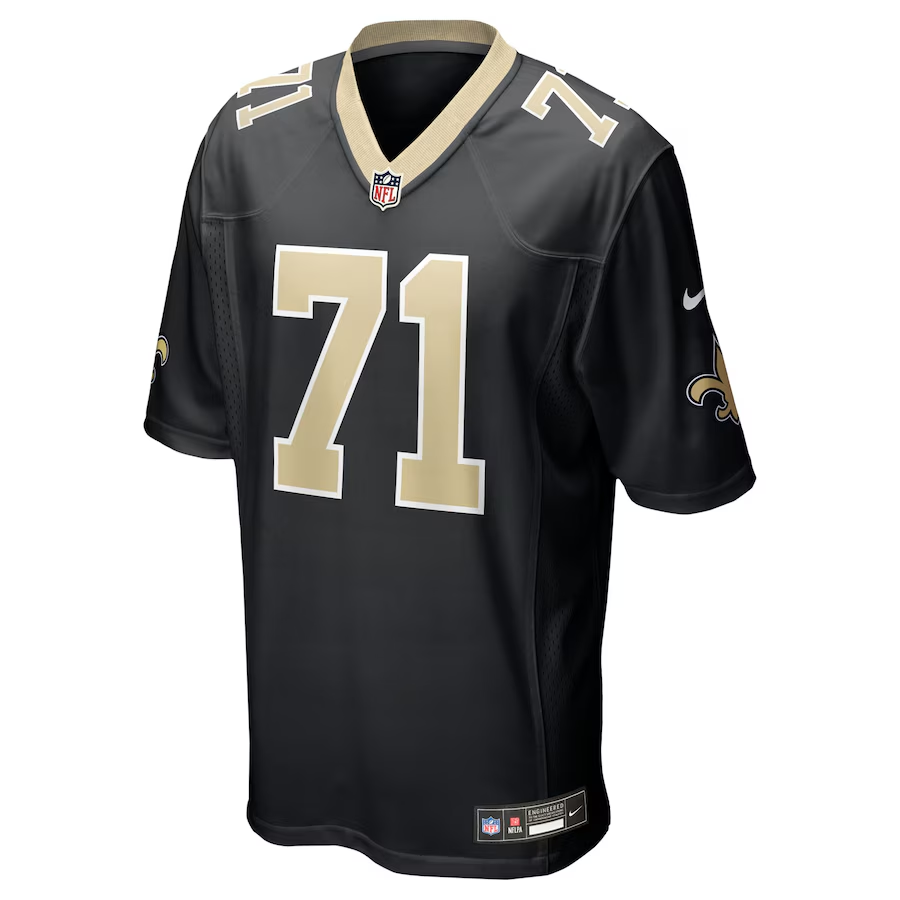 Men's New Orleans Saints Kelvin Banks Jr.  Black 2025  Draft First Round Pick Game Jersey