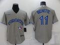 Men's Toronto Blue Jays Bo Bichette #11 Gray Replica Baseball Jersey1
