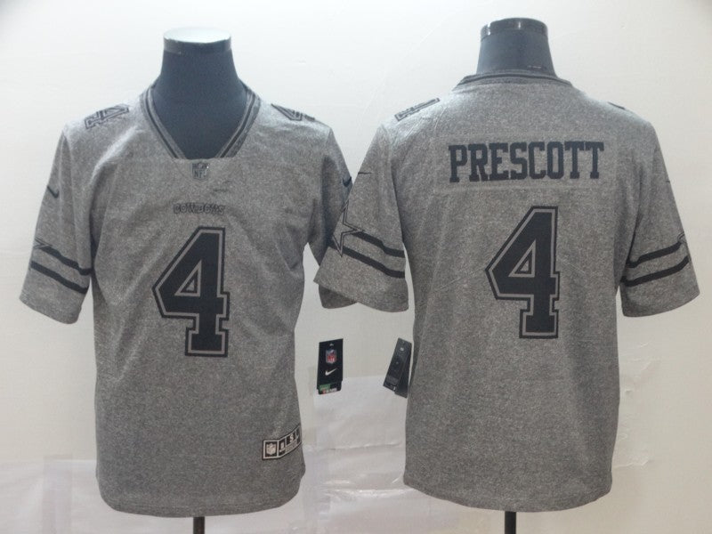 Men's Dallas Cowboys Dak Prescott #4 Gray Alternate Game Jersey1
