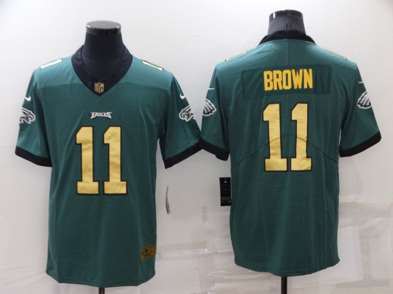 Men's Philadelphia Eagles A.J. Brown #11 Midnight Green Game Jersey1