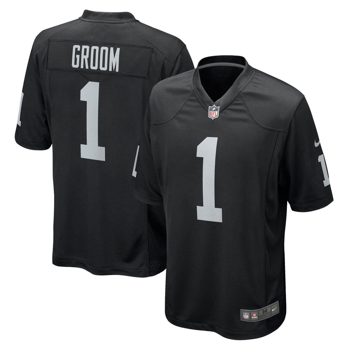 Number 1 Groom Las Vegas Raiders  Game Jersey - Black