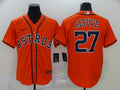 Men's Houston Astros Jose Altuve #27 Orange Replica Baseball Jersey1