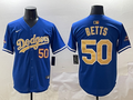 Men's Los Angeles Dodgers Mookie Betts #50 Royal 2025 Gold Collection Limited Jersey