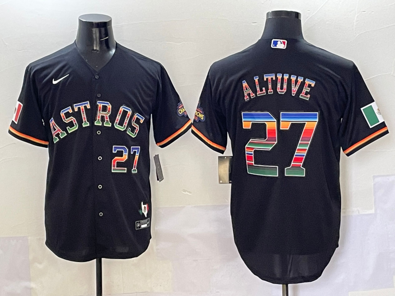 Men's Houston Astros Jose Altuve #27 Black Player Jersey