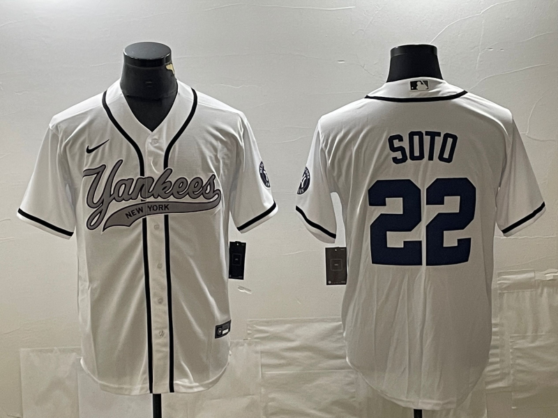 Men's New York Yankees Juan Soto #22 White Player Jersey1 Joint Edition