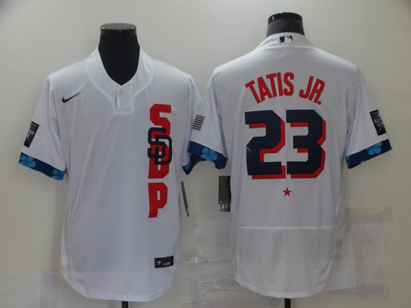 Men's San Diego Padres Fernando Tatis Jr. #23 White ALL STAR Player Jersey1