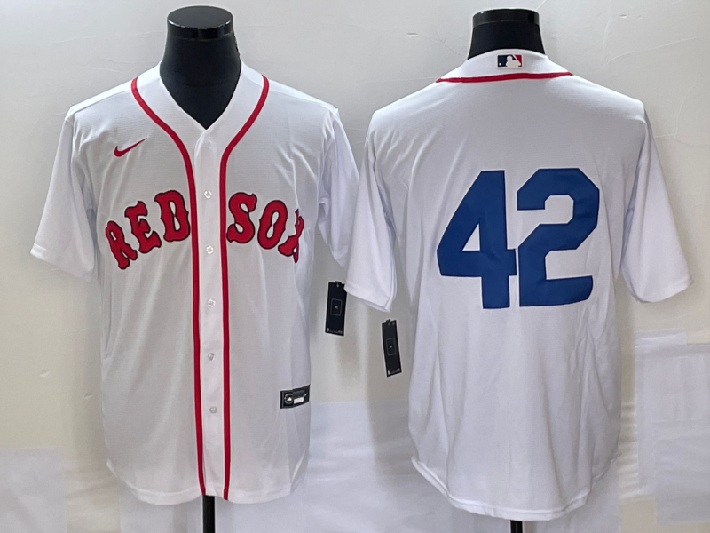Men's Boston Red Sox #42 White 2023 Jackie Robinson Day Authentic Jersey1