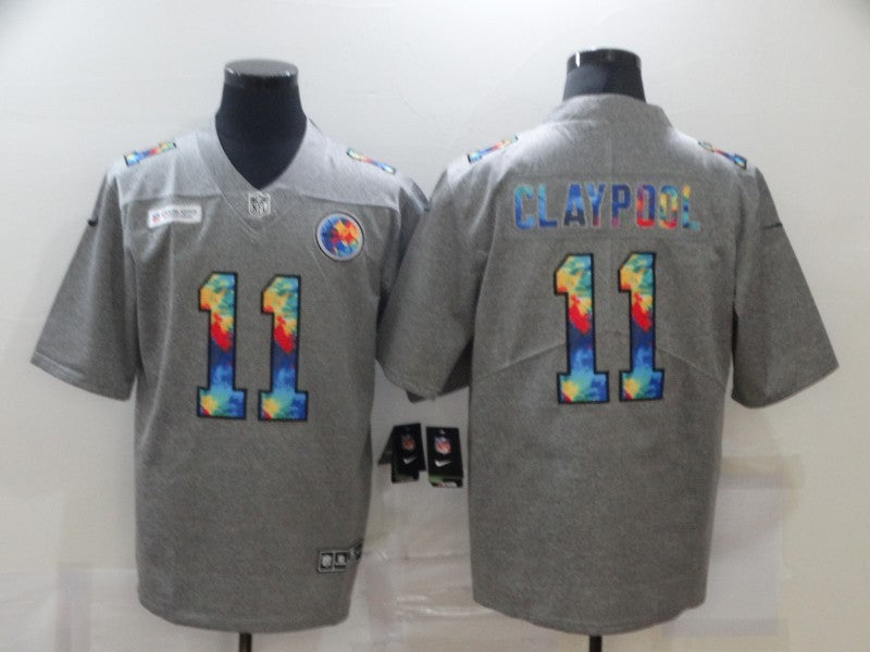 Men's Pittsburgh Steelers Chase Claypool #11 Gray Game Jersey1