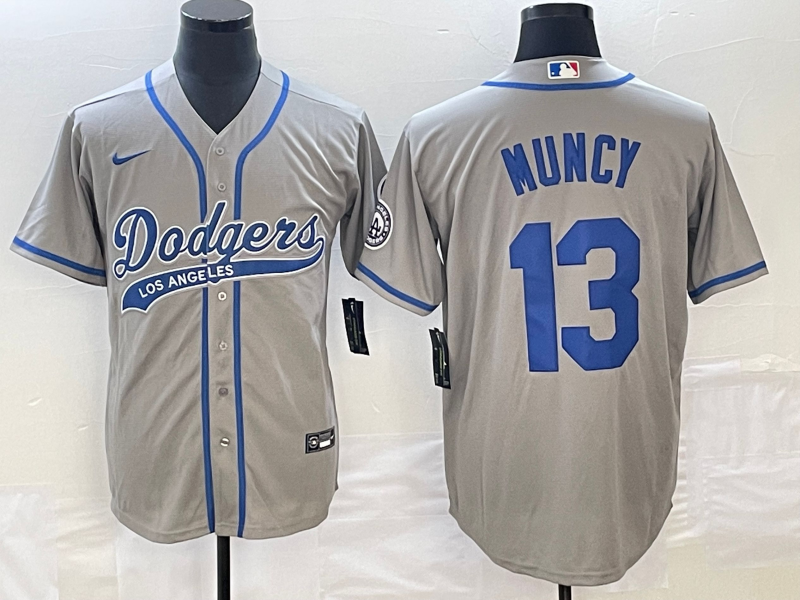 Men's Los Angeles Dodgers Max Muncy #13 Gray Player Jersey1 Joint Edition