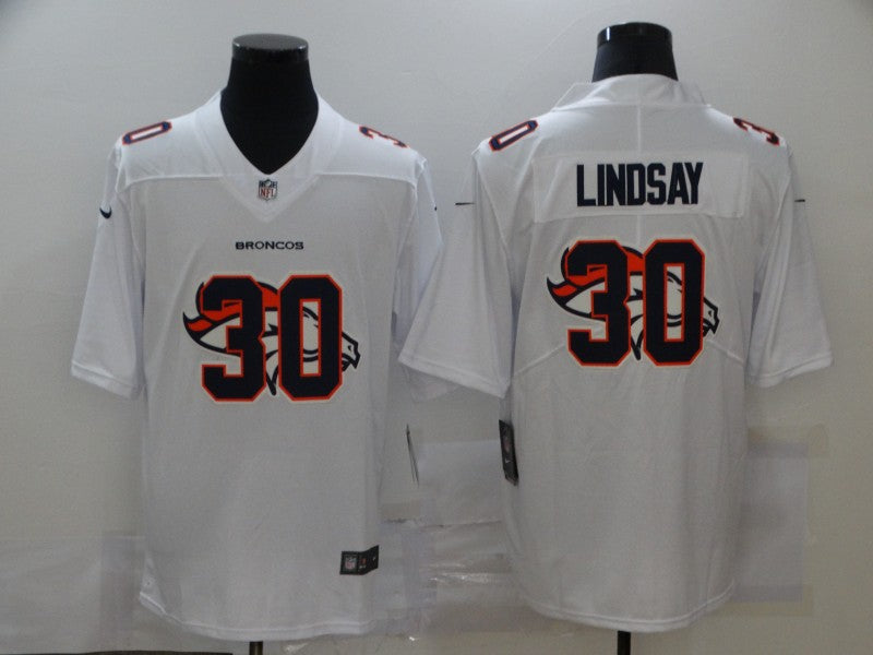 Men's Denver Broncos Phillip Lindsay #30 White Player Game Jersey1