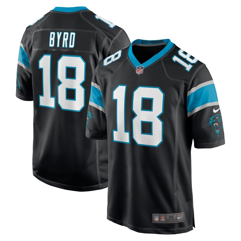 Damiere Byrd Carolina Panthers  Game   Jersey - Black