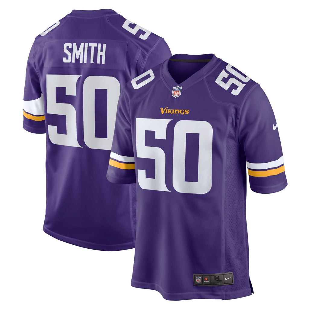 TJ Smith Minnesota Vikings  Home Game   Jersey - Purple