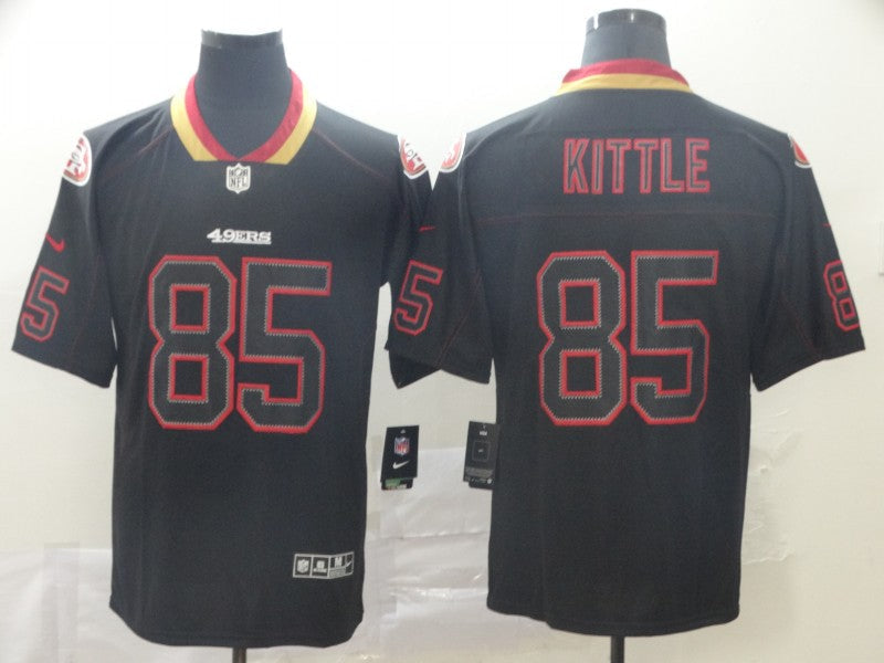 Men's San Francisco 49ers George Kittle #85 Black Player Game Jersey1