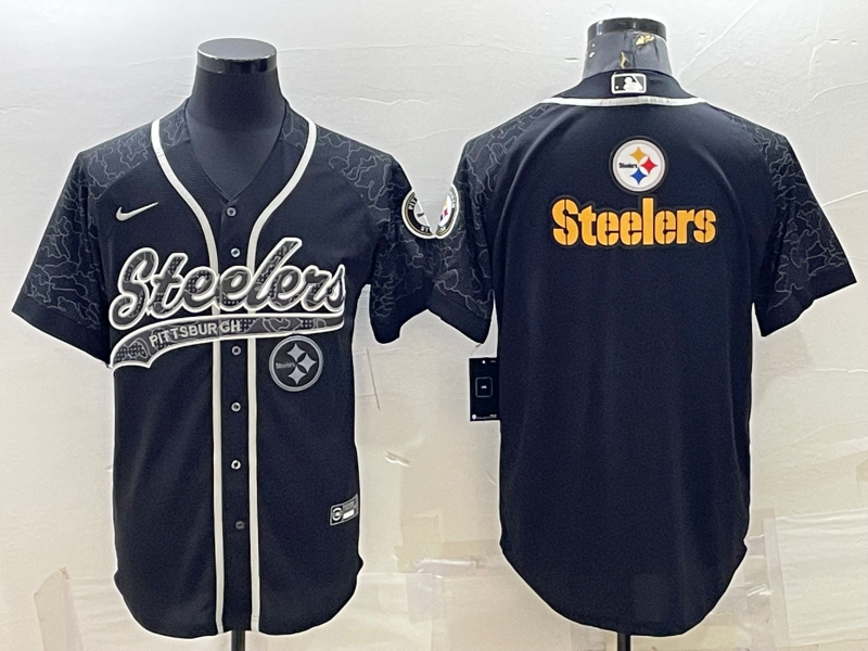 Men's Pittsburgh Steelers Black Retired Player RFLCTV Limited Jersey1