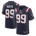 Keion White New England Patriots   Game Jersey - Navy