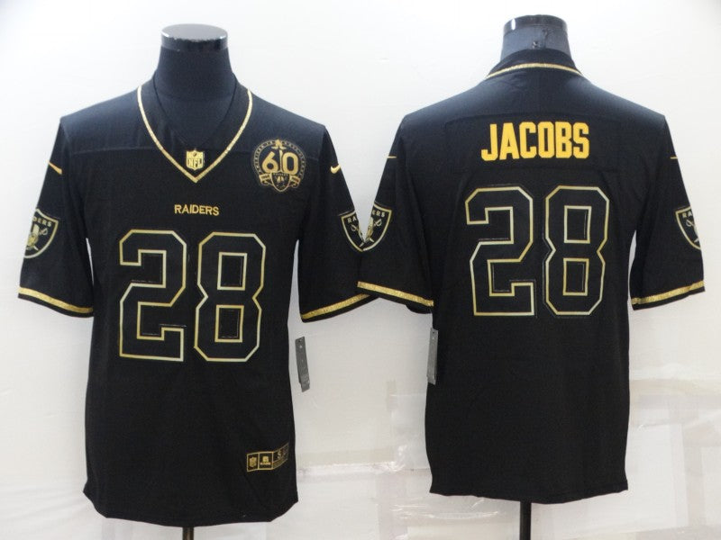 Men's Las Vegas Raiders Josh Jacobs Black Player Game Jersey1