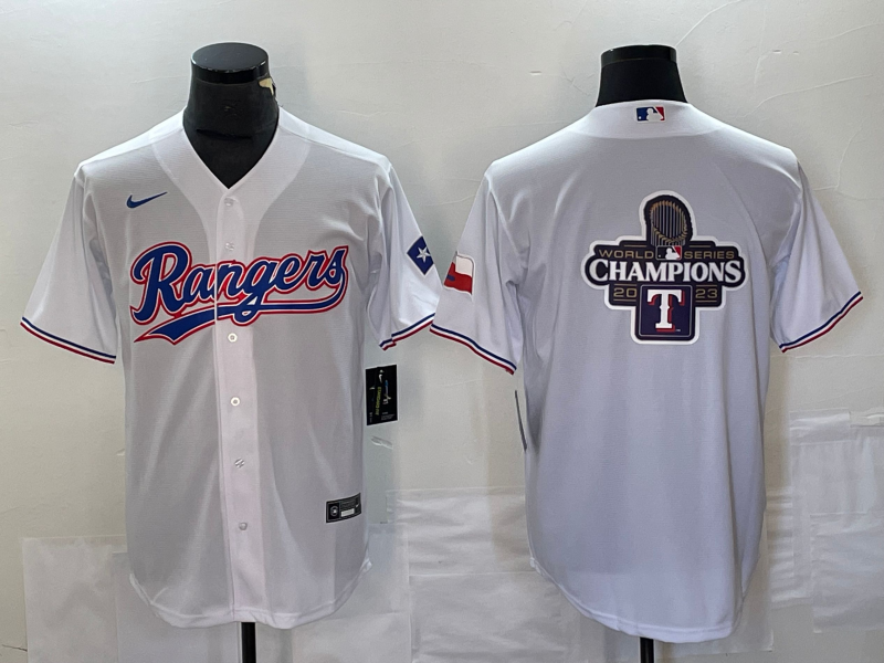 Men's Texas Rangers White Home Game Jersey1