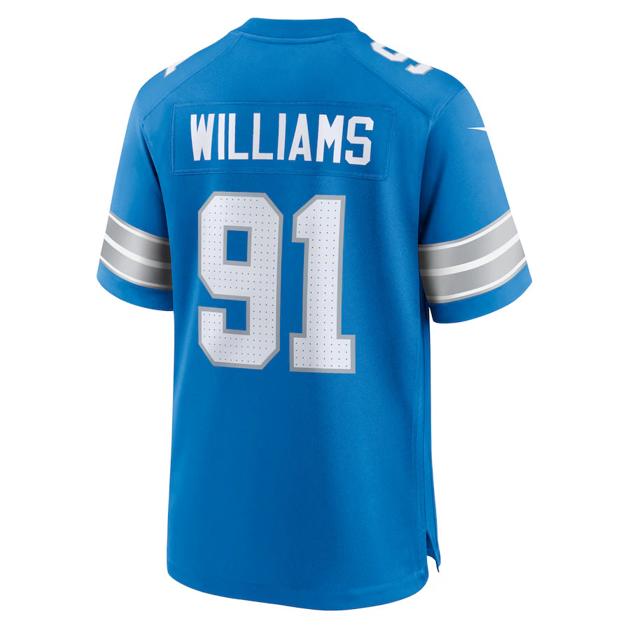 Men's Detroit Lions Tyleik Williams  Blue 2025  Draft First Round Pick Game Jersey