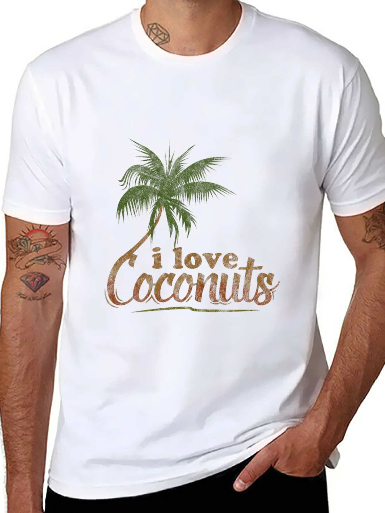 I Love Coconuts Graphic Tee - Tropical Vibe T-Shirt