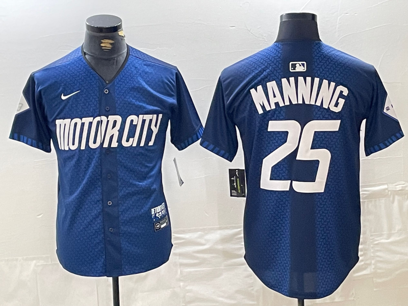 Men's Detroit Tigers Matt Manning #25 Navy 2024 City Connect Limited Player Jersey1