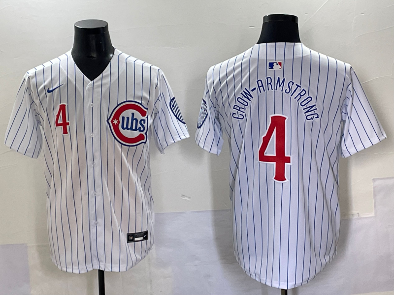 Men's Chicago Cubs Pete Crow-Armstrong #4 White Game Player Jersey