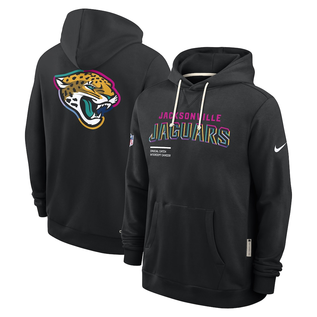 Men's Jacksonville Jaguars  Black 2025  Crucial Catch Sideline Standard Issue Dri-FIT Hoodie