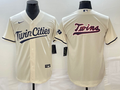 Men's Minnesota Twins Beige Alternate Replica Team Logo Jersey1
