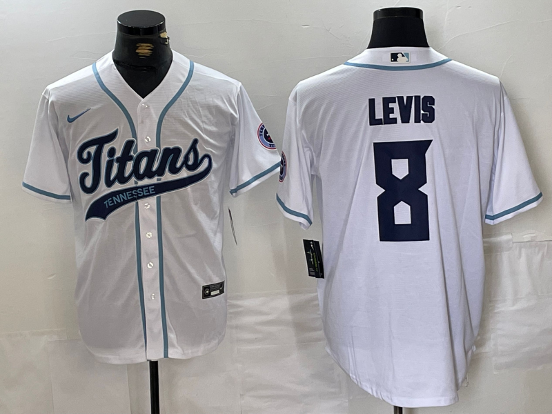 Men's Tennessee Titans Will Levis #8 White Player Jersey1