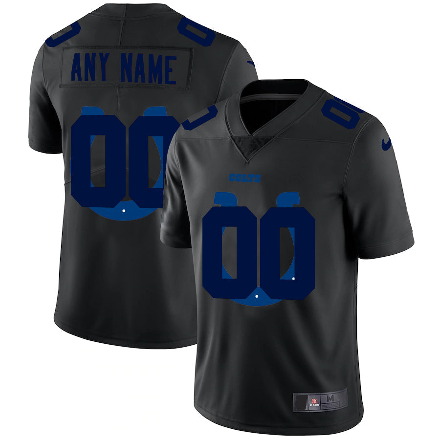 Custom1 Indianapolis Colts Team Logo Dual Overlap Limited Jersey1 Black Stitched American Football Jerseys