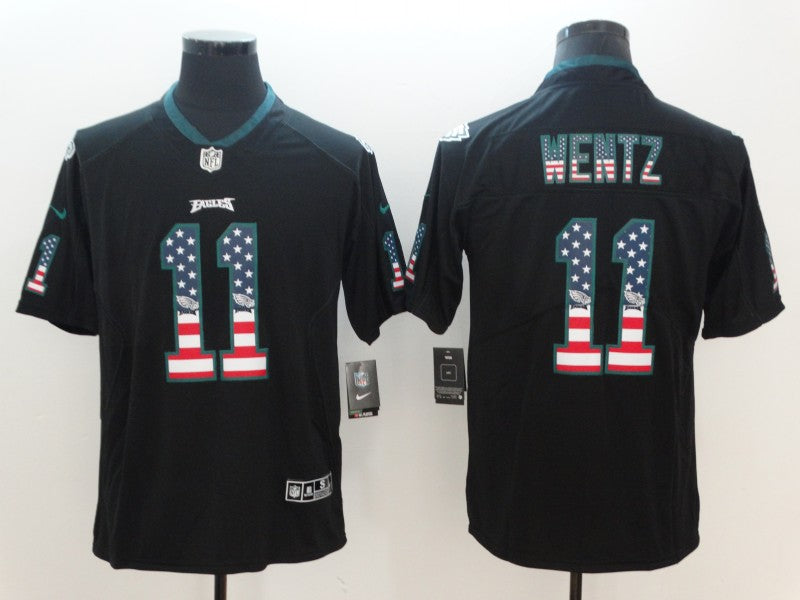 Men's Philadelphia Eagles #11 Carson Wentz Black Game Jersey1