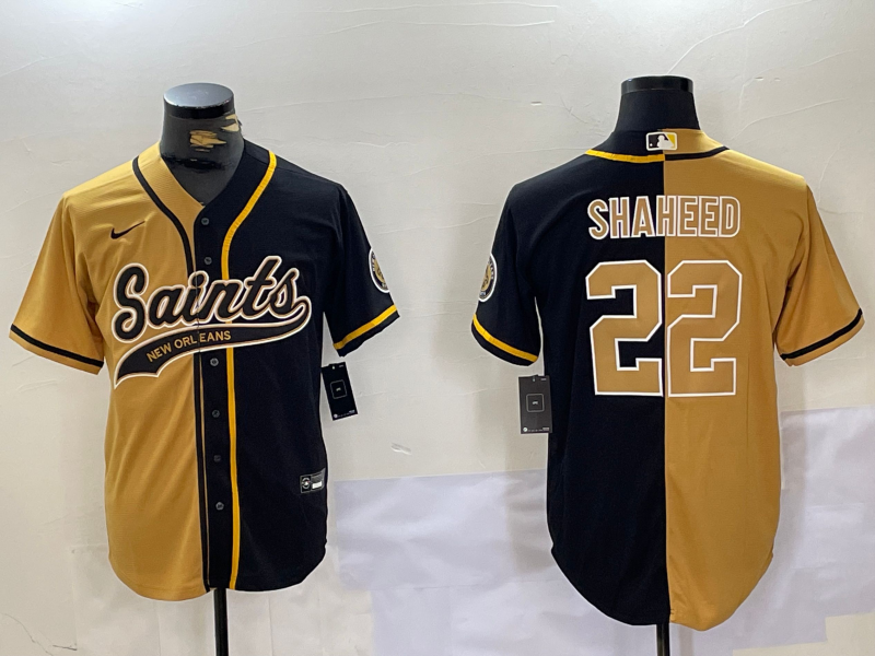 Men's New Orleans Saints Rashid Shaheed #22 Yellow/Black Player Jersey1