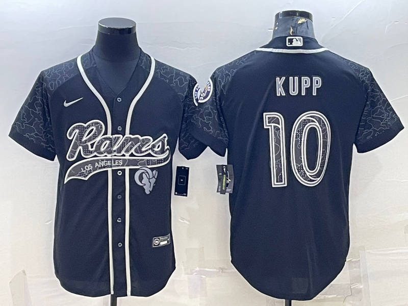 Men's Los Angeles Rams Cooper Kupp #10 Black RFLCTV Limited Jersey1 Joint Edition
