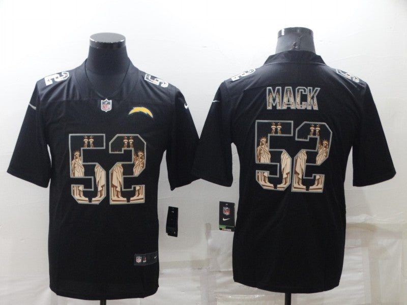 Men's Los Angeles Chargers Khalil Mack #52 Black Team Game Jersey1
