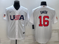 Men's 2023 World Baseball Classic #16 Will Smith USA White Jersey1