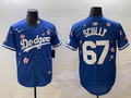 Men's Los Angeles Dodgers Vince Scully #67 Royal Player Jersey1