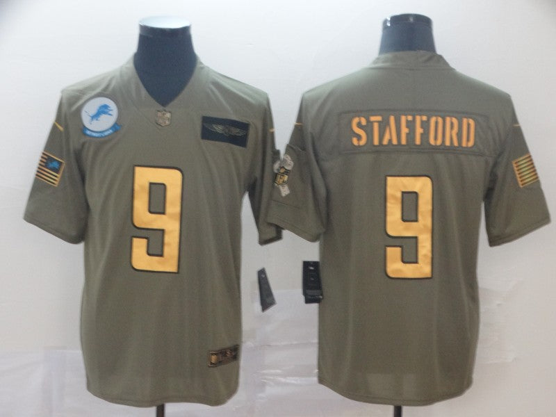 Men's Detroit Lions Matthew Stafford #9 Brown Game Player Jersey1