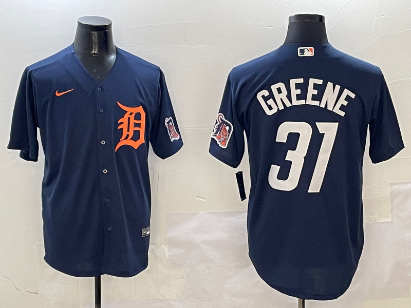 Men's Detroit Tigers Riley Greene #31 Navy Limited Player Jersey