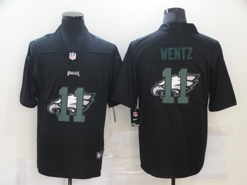 Men's Philadelphia Eagles #11 Carson Wentz Black Replica Game Jersey1