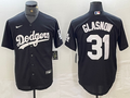Men's Los Angeles Dodgers Tyler Glasnow #31 Black Replica Player Jersey1