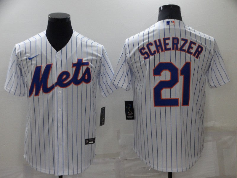 Men's New York Mets Max Scherzer #21 White Replica Baseball Jersey1