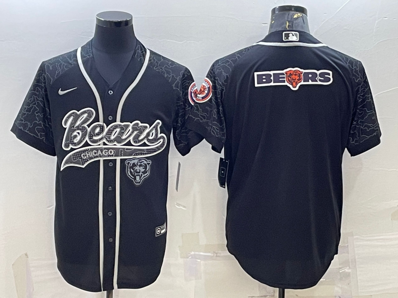 Men's Chicago Bears Black RFLCTV Limited Jersey1