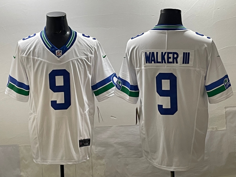 Men's Seattle Seahawks Kenneth Walker III #9 White Alternate Game Jersey